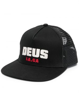 Černý čepice s potiskem Deus Ex Machina