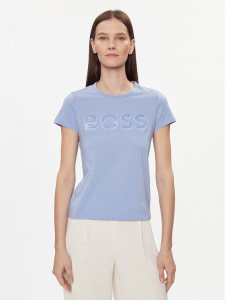 Koszulka bawełniana Boss niebieska