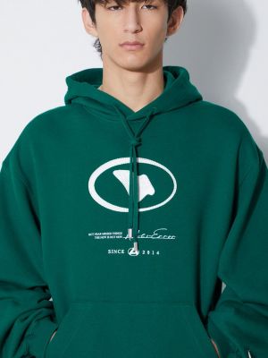 Pamučna hoodie s kapuljačom Ader Error zelena