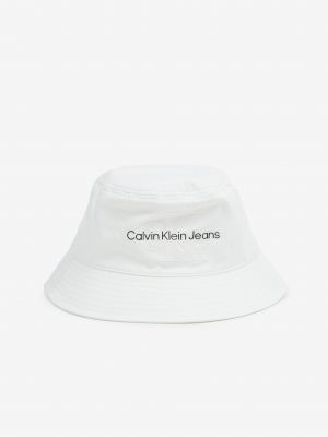 Bílý klobouk Calvin Klein Jeans
