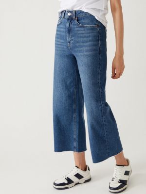 Zvonové džíny s vysokým pasem Marks & Spencer modré