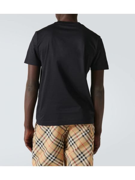 Βαμβακερή μπλούζα από ζέρσεϋ Burberry μαύρο