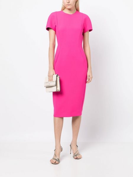 Sukienka midi Victoria Beckham różowa
