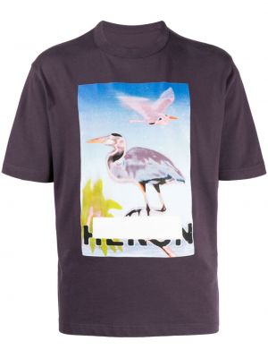 Bavlnené tričko Heron Preston fialová