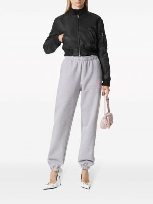 Bavlněné sportovní kalhoty s potiskem Versace šedé