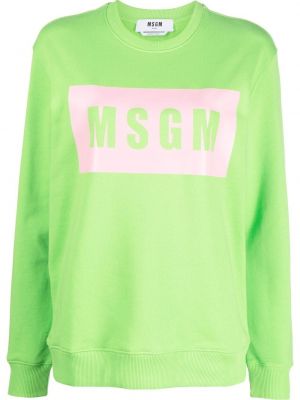 Trykt bomull sweatshirt Msgm grønn