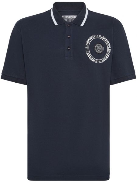 Sporty poloshirt med et tigerstribet mønster Plein Sport sort