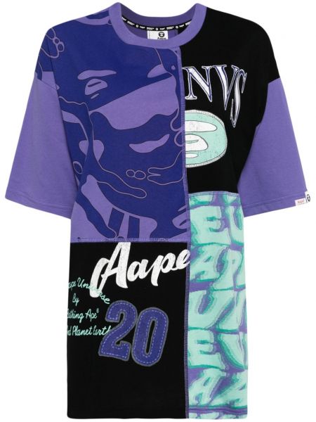 Painettu puuvilla t-paita Aape By *a Bathing Ape® violetti