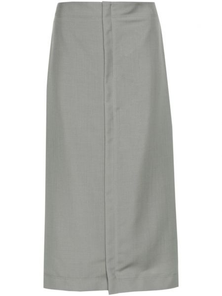 Midi sukňa s výšivkou Fendi sivá