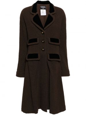 Μάλλινο παλτό με κουμπιά Chanel Pre-owned καφέ