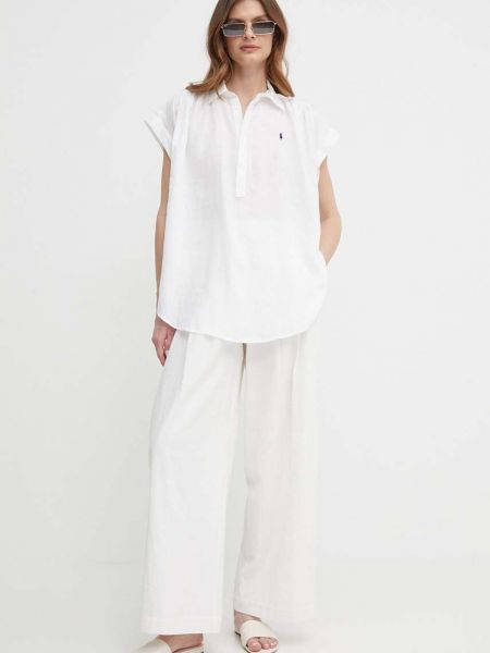 Однотонная блузка Polo Ralph Lauren белая
