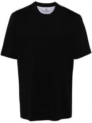 Памучна тениска с кръгло деколте Brunello Cucinelli черно