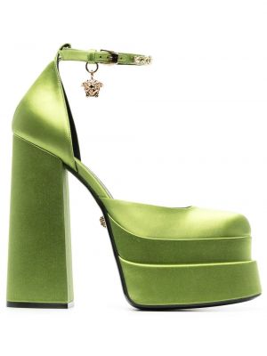 Полуотворени обувки Versace зелено