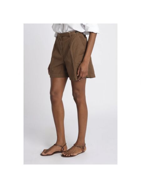 Pantalones cortos de cuero Massimo Alba marrón