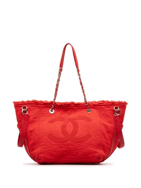 Жакардови шопинг чанта Chanel Pre-owned