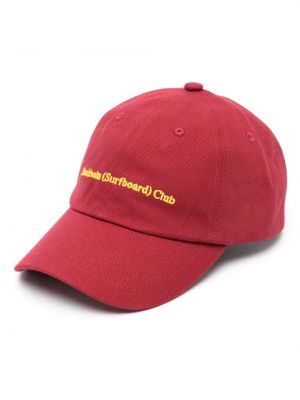 Haftowana czapka z daszkiem bawełniana Stockholm Surfboard Club czerwona