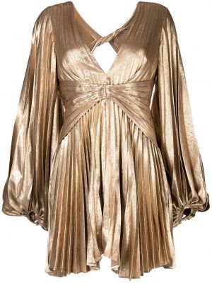 Плисирана мини рокля Acler златисто