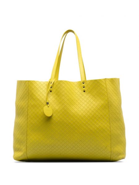 Δερμάτινη τσάντα shopper Bottega Veneta Pre-owned κίτρινο