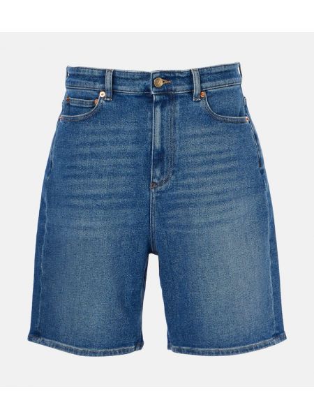 Lær bermudashorts Valentino blå