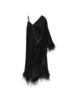 Шелковое платье с отделкой перьями Ruban - Черный