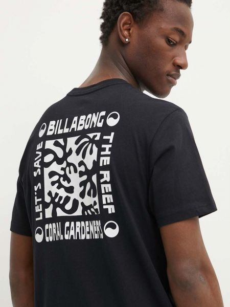 Koszulka bawełniana z nadrukiem Billabong czarna