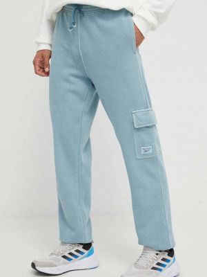 Класически панталони с апликация Reebok Classic синьо
