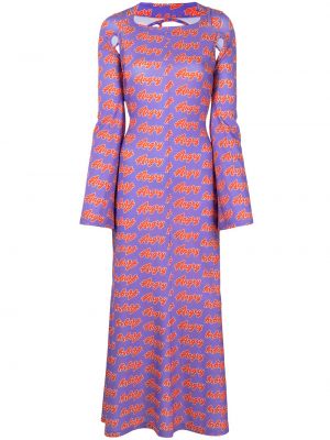 Μάξι φόρεμα με σχέδιο Natasha Zinko μωβ