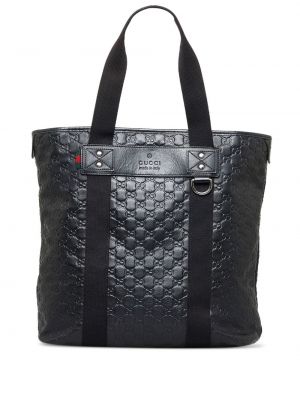 Kožená nákupná taška Gucci Pre-owned čierna