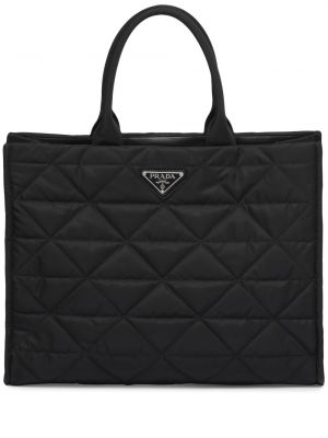 Ватирани шопинг чанта Prada черно