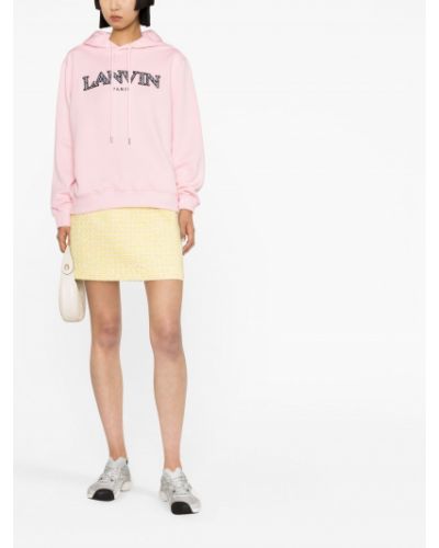 Kokvilnas kapučdžemperis ar izšuvumiem Lanvin rozā