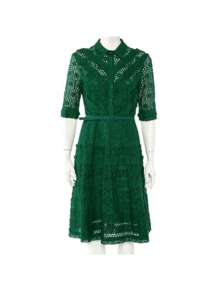 Sukienka koronkowa Oscar De La Renta Pre-owned zielona
