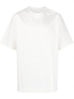 Bavlnené tričko s výšivkou Jil Sander biela