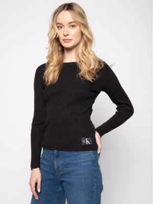 Megztinis slim fit Calvin Klein Jeans juoda