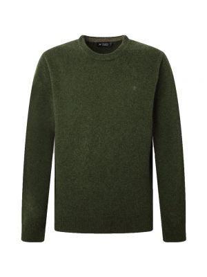 Sweter z okrągłym dekoltem Hackett zielony