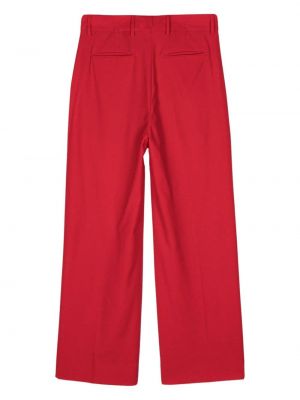 Krepové rovné kalhoty Canaku červené