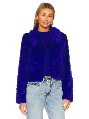 Куртка с мехом из искусственного меха Unreal Fur, синяя