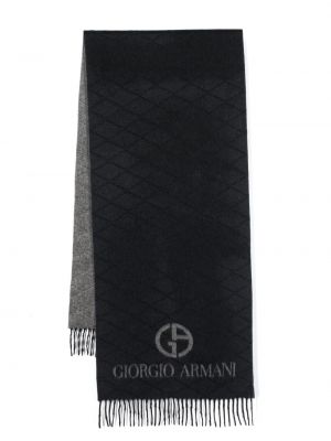 Echarpe en cachemire à imprimé à imprimé léopard Giorgio Armani bleu
