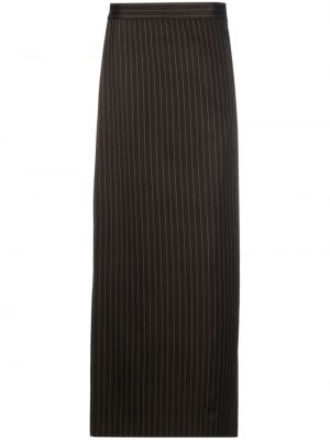 Pruhované vlněné rovné kalhoty Jean Paul Gaultier hnědé