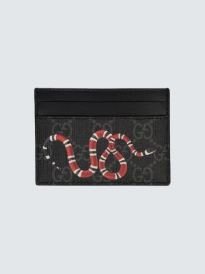 Kožená peňaženka s potlačou Gucci čierna