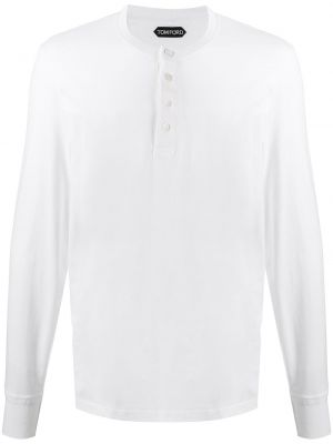 Camiseta de manga larga manga larga Tom Ford blanco