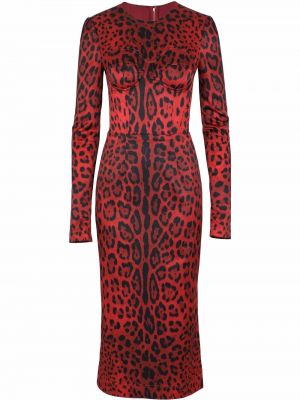 Vestido de cóctel leopardo Dolce & Gabbana