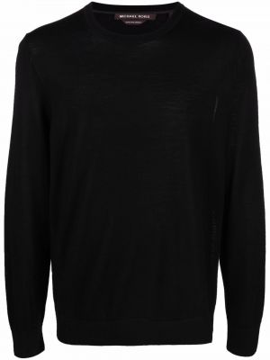 Пуловер с кръгло деколте Michael Kors черно