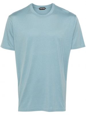 Lyocellové tričko Tom Ford modrá