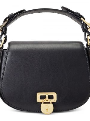 Кожаная мини сумочка Lauren Ralph Lauren черная