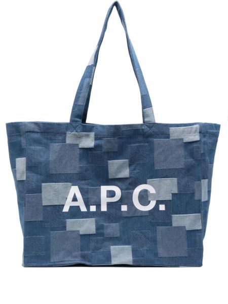 Shopper kabelka A.p.c. modrá