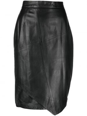 Viskózové kožená sukně s vysokým pasem Gianfranco Ferré Pre-owned - černá
