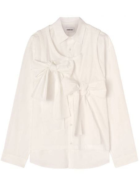 Bavlnená košeľa s mašľou Ambush biela