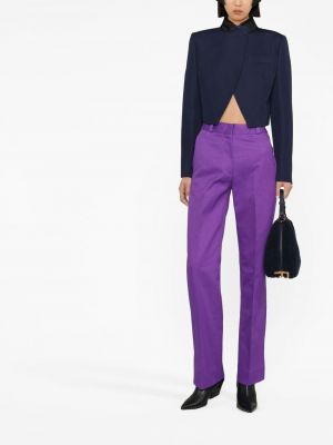Pantalon droit taille haute Victoria Beckham violet