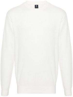 Βαμβακερός πουλόβερ Boggi Milano λευκό