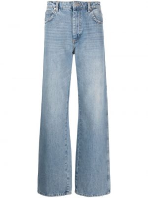 Straight fit džíny s oděrkami Mainless modré